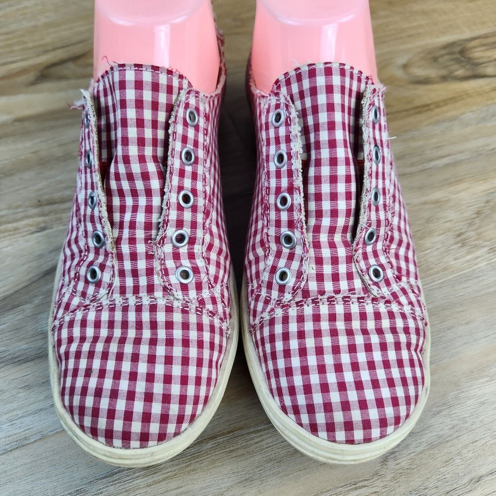 🐞Aerosoles Red Gingham Fabric Alter Ego Laceless Canvas Shoes Size 8 - Picture 5 of 12
